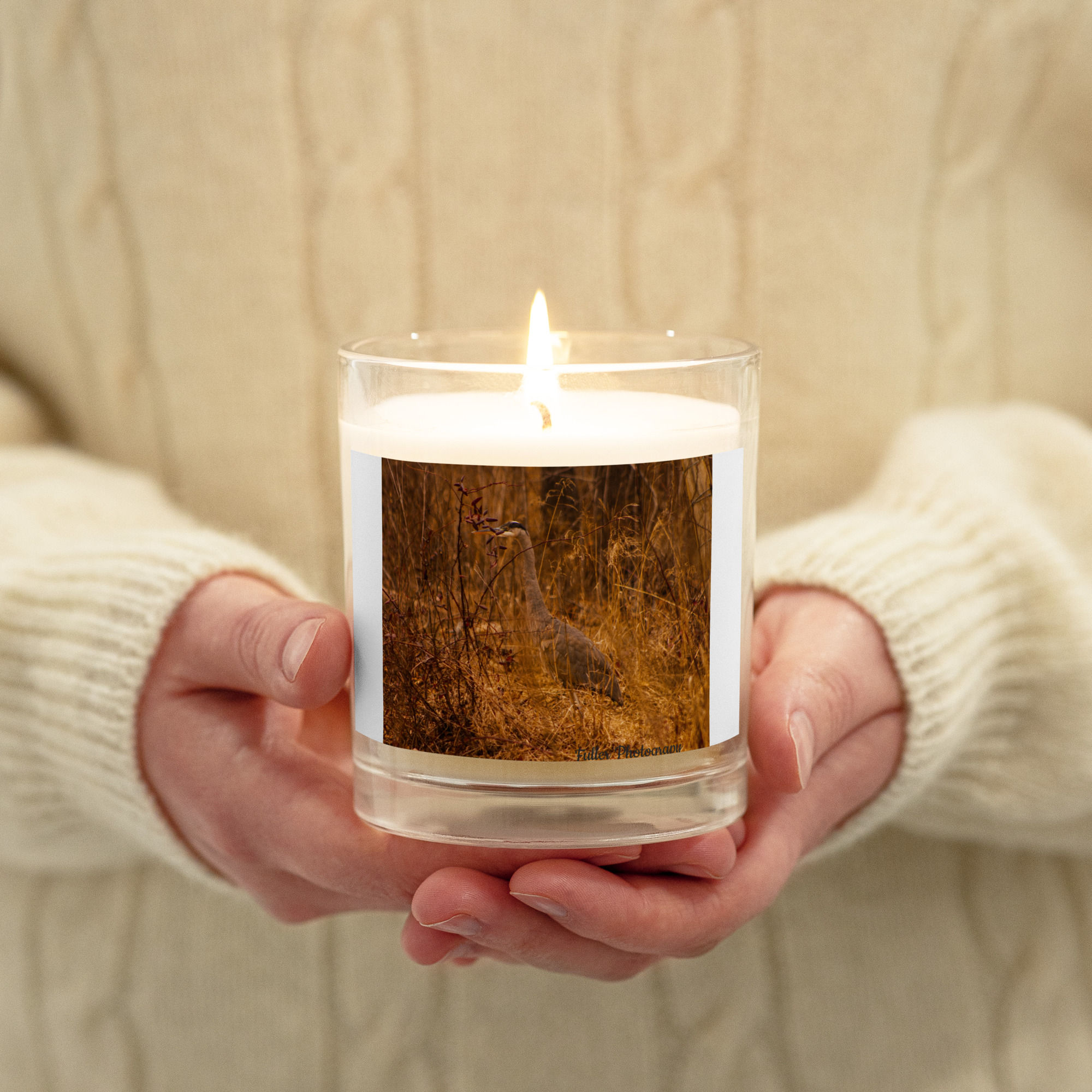 Glass jar soy wax candle