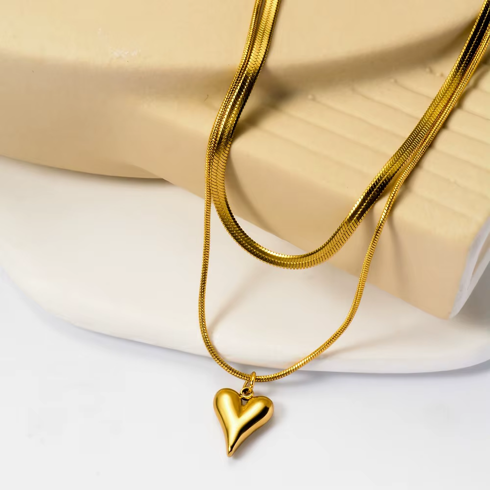 Thumbnail: Mariasz Minimalist Snake Lariat Double Chain Necklace Bohemian Gold Color Collar