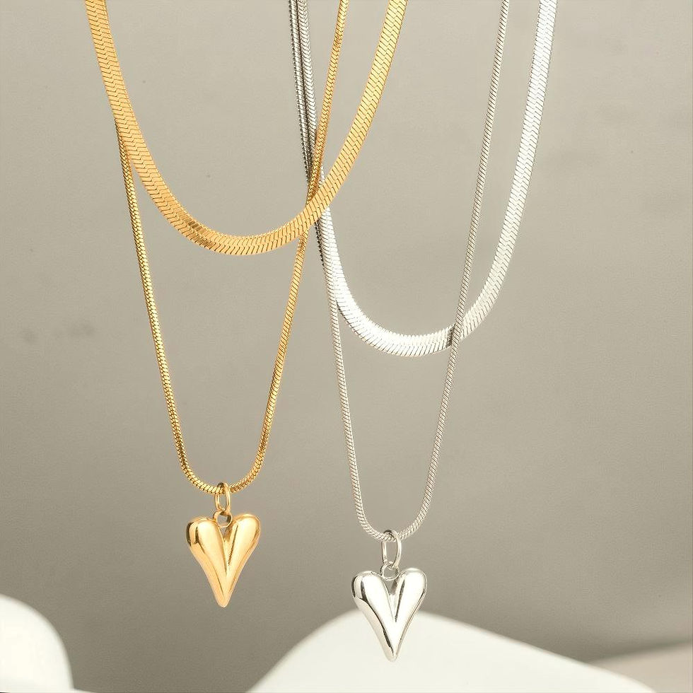 Thumbnail: Mariasz Minimalist Snake Lariat Double Chain Necklace Bohemian Gold Color Collar