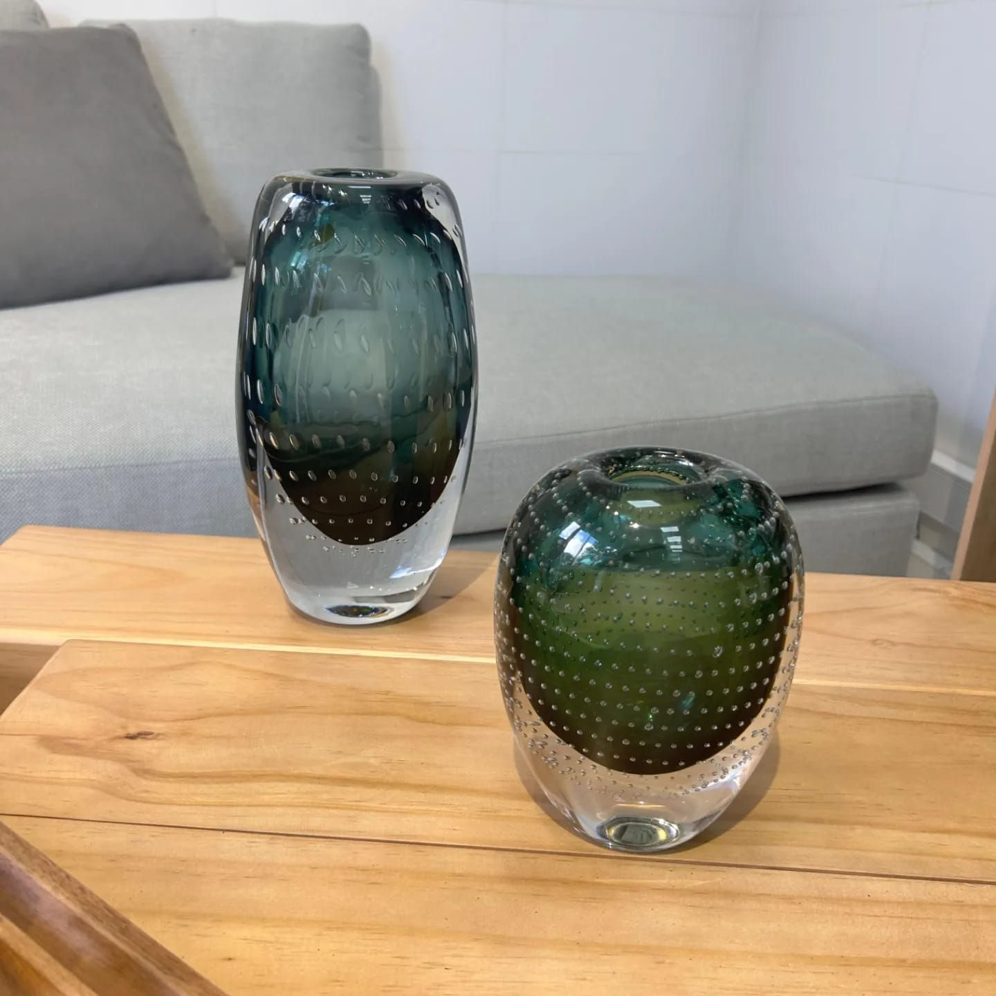 Florero Gota alto verde