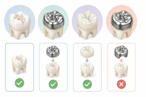 Filling vs silver crown vs Hall crown on a child's baby molar