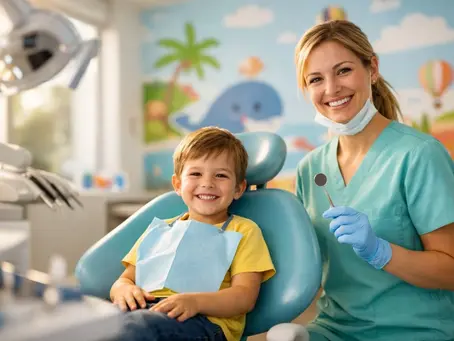 Child teeth examined by pediatric dentist