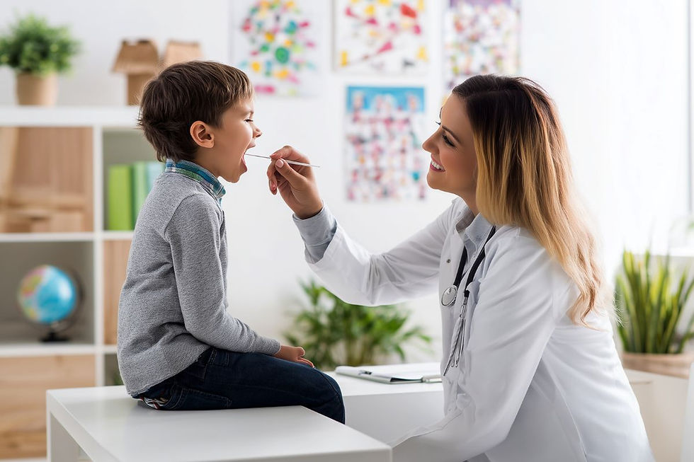 Routine dental checkup with a pediatric dentist.