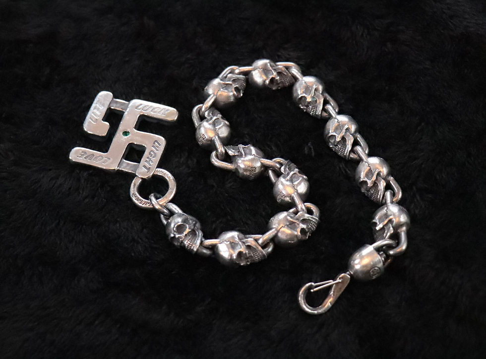 サムネイル： SKULL SILVER WALLET CHAIN