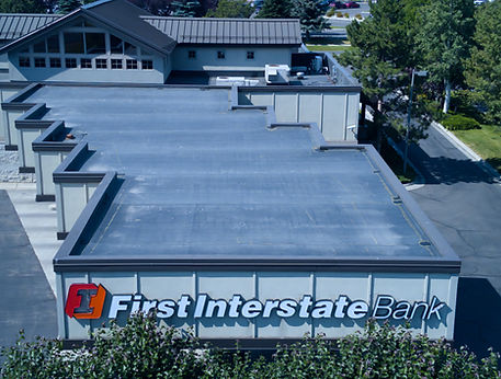 View of the completed EPDM roof. 