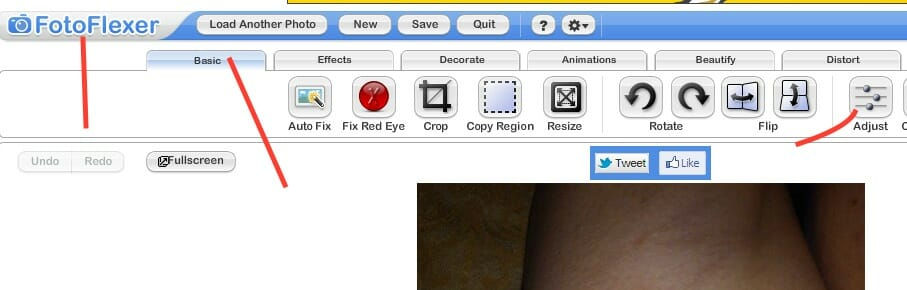 Upload to Fotoflexer.com then in Basics choose Adjust