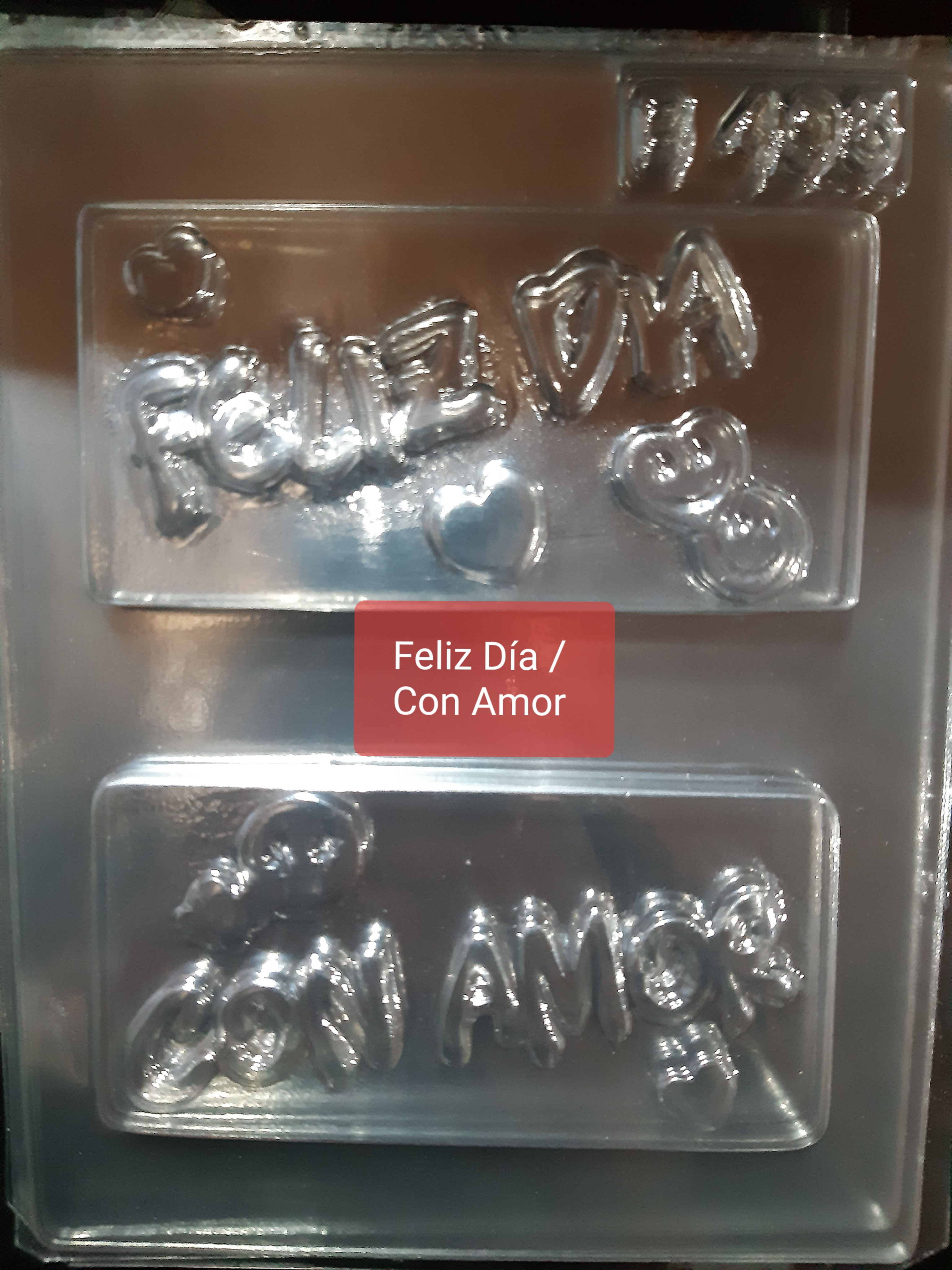 Molde Para Tabla de Chocolate Feliz Día / Con Amor