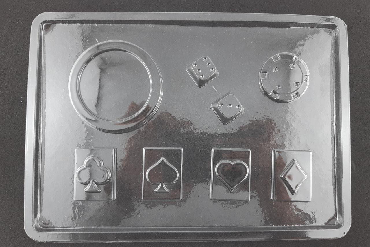 Molde de Acetato transparente Fichas de Póker , Casino