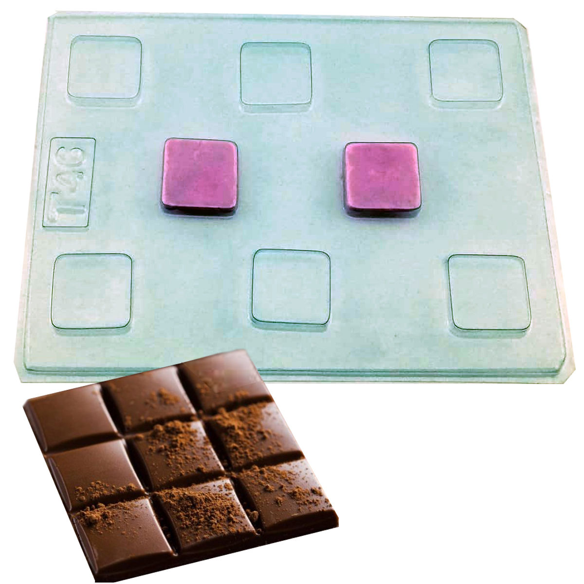 Molde Acetato 8 Cuadrados Para Chocolatinas Dulces