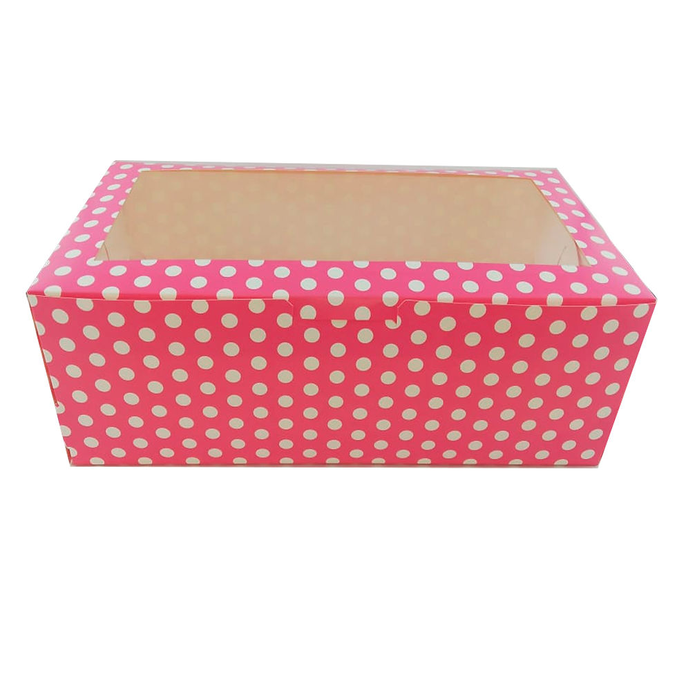 Miniatura: Media Docena Cajas Decorativa Para 6 Cupcakes Puntos Rosada
