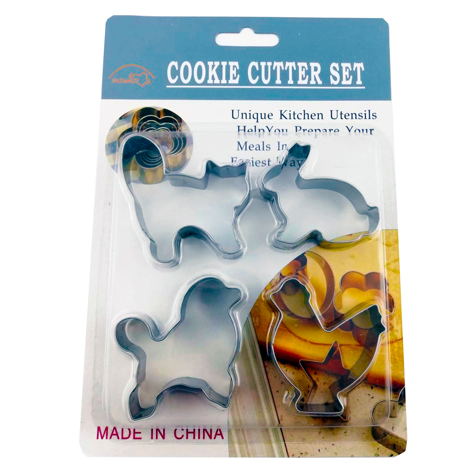 Juego 4 Cortadores Modelo Animales Para Fondant Y Galletas