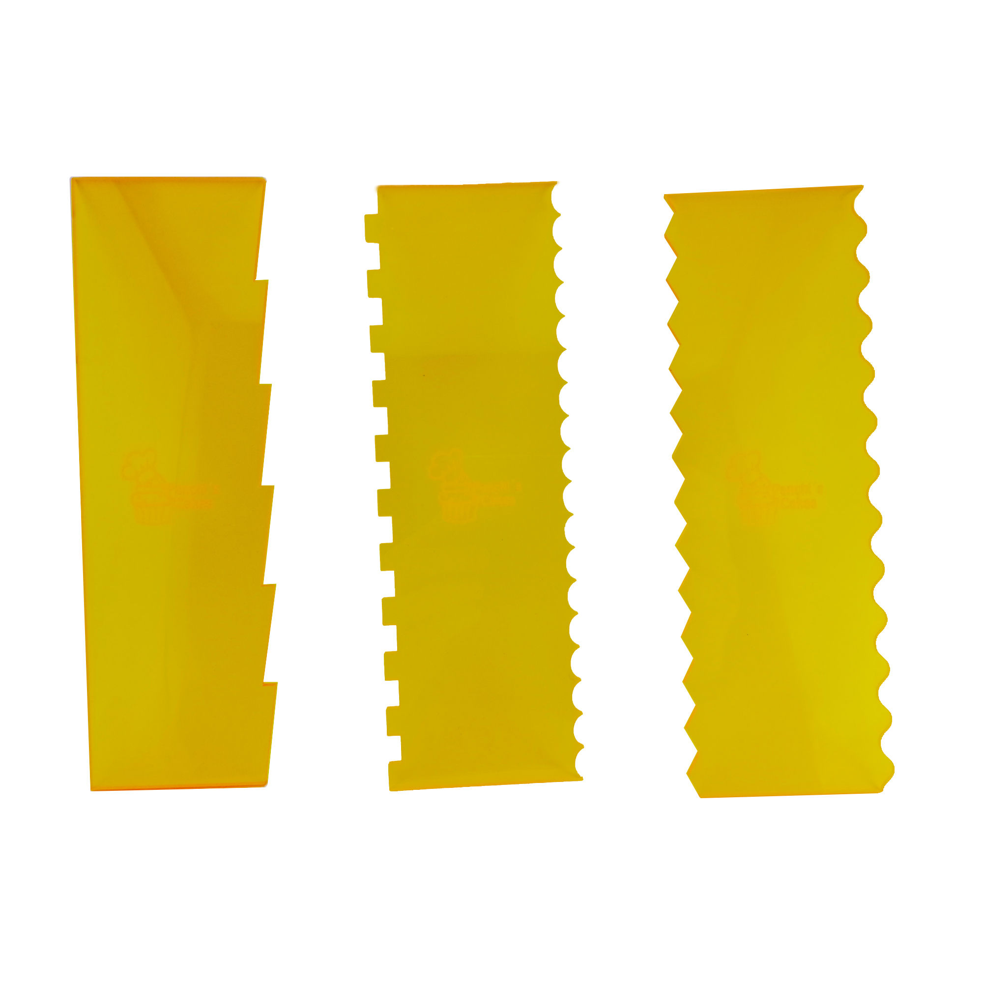 Juego 3 Espátulas Raspe Grandes De Acrílico Amarillas