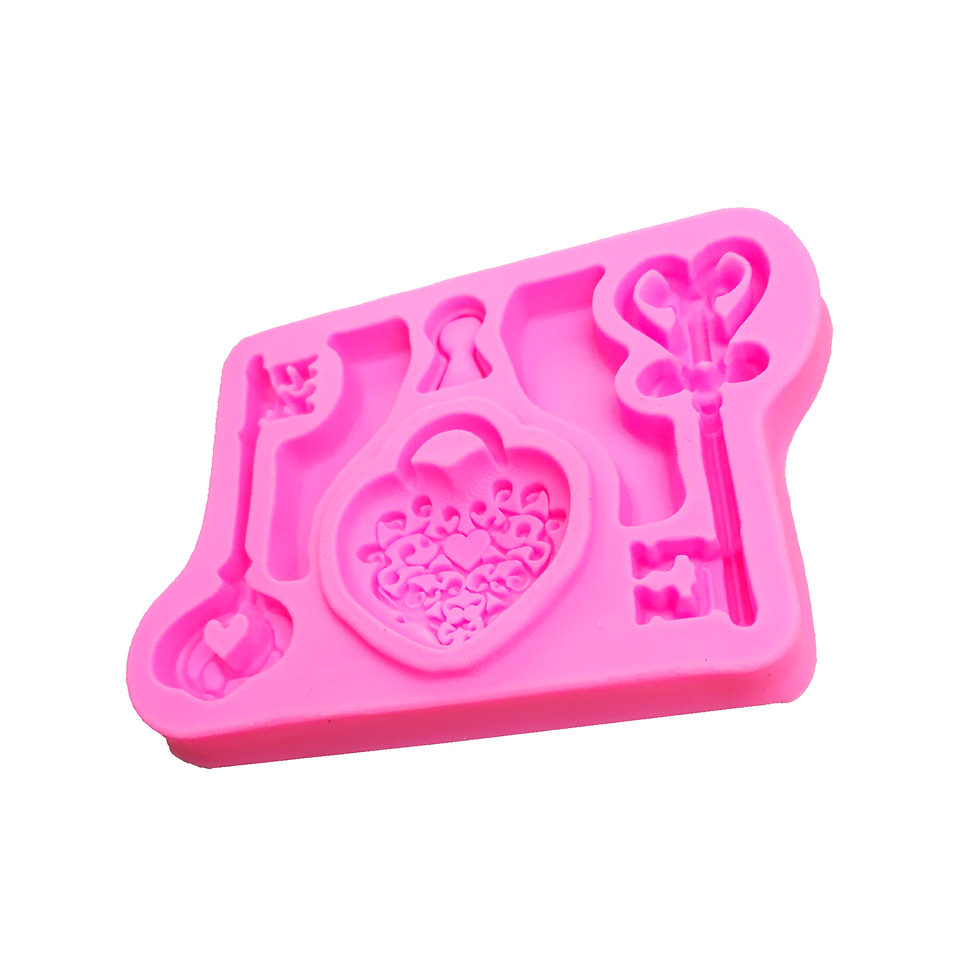Miniatura: Moldes Silicon Candado Corazón Y Llaves Fondant Y Chocolate