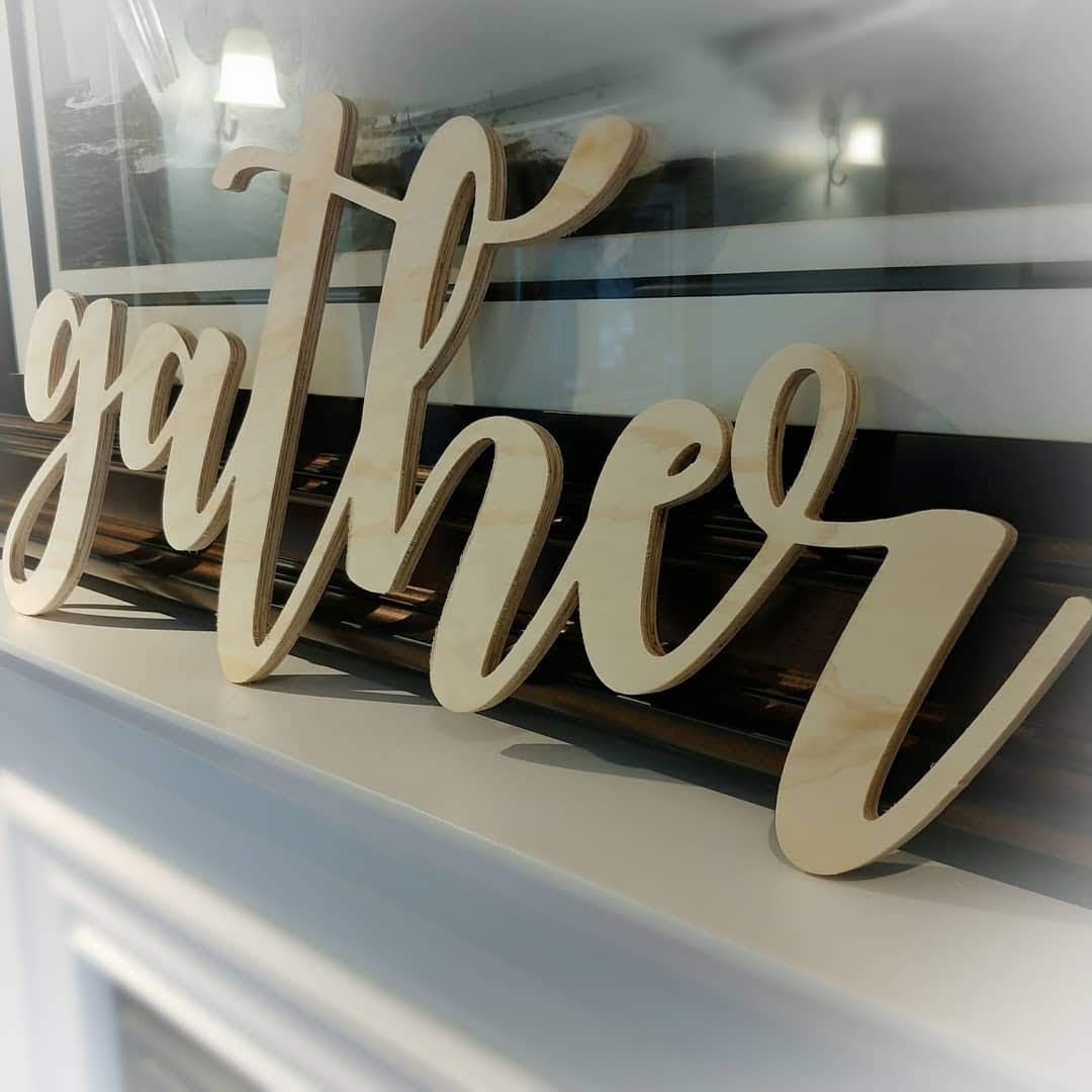 3D wooden word "Custom word"   32" long cutout approx.