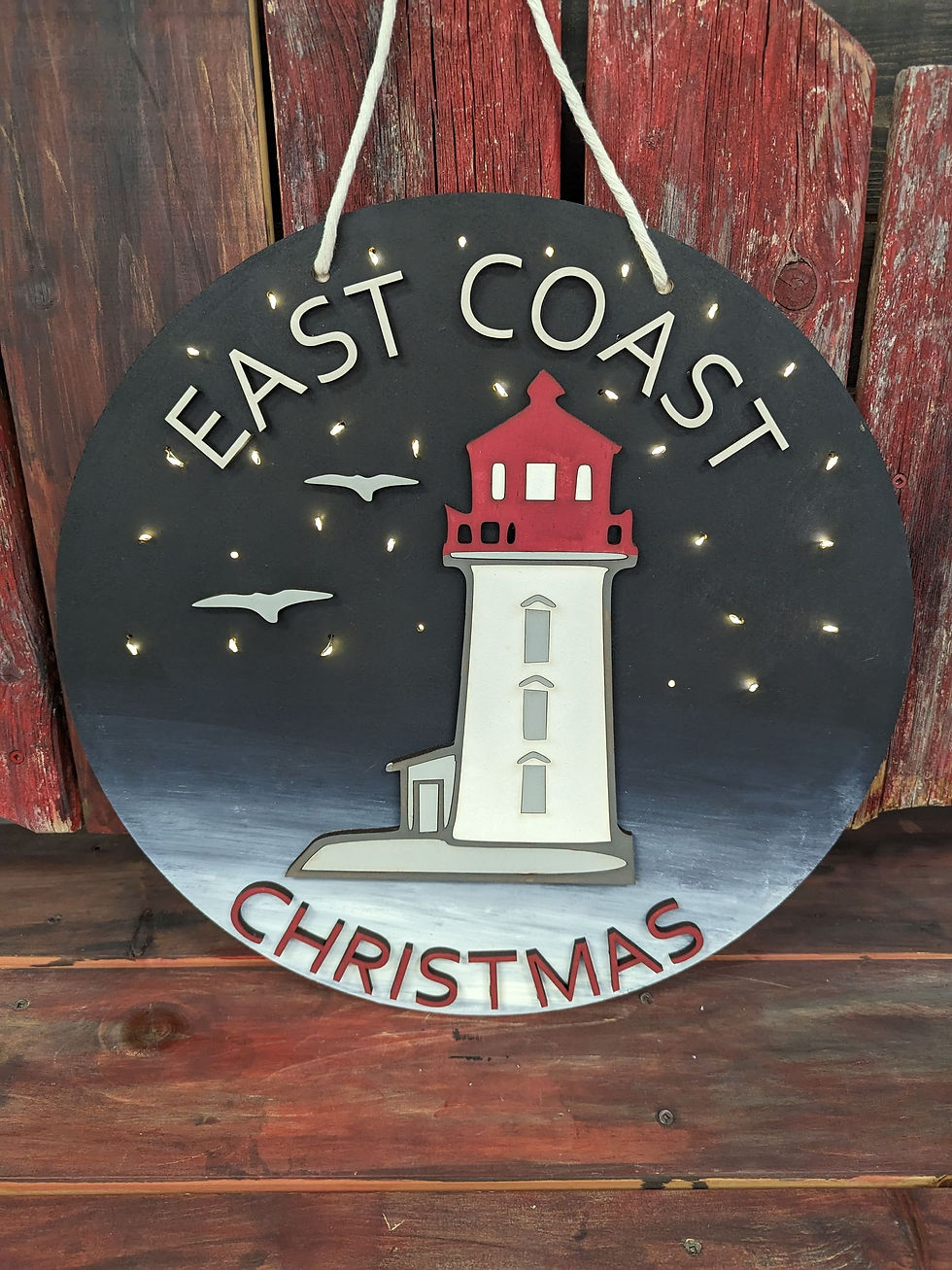 Thumbnail: 3D Lighted  DIY Sign Project "East Coast Christmas"  18" round