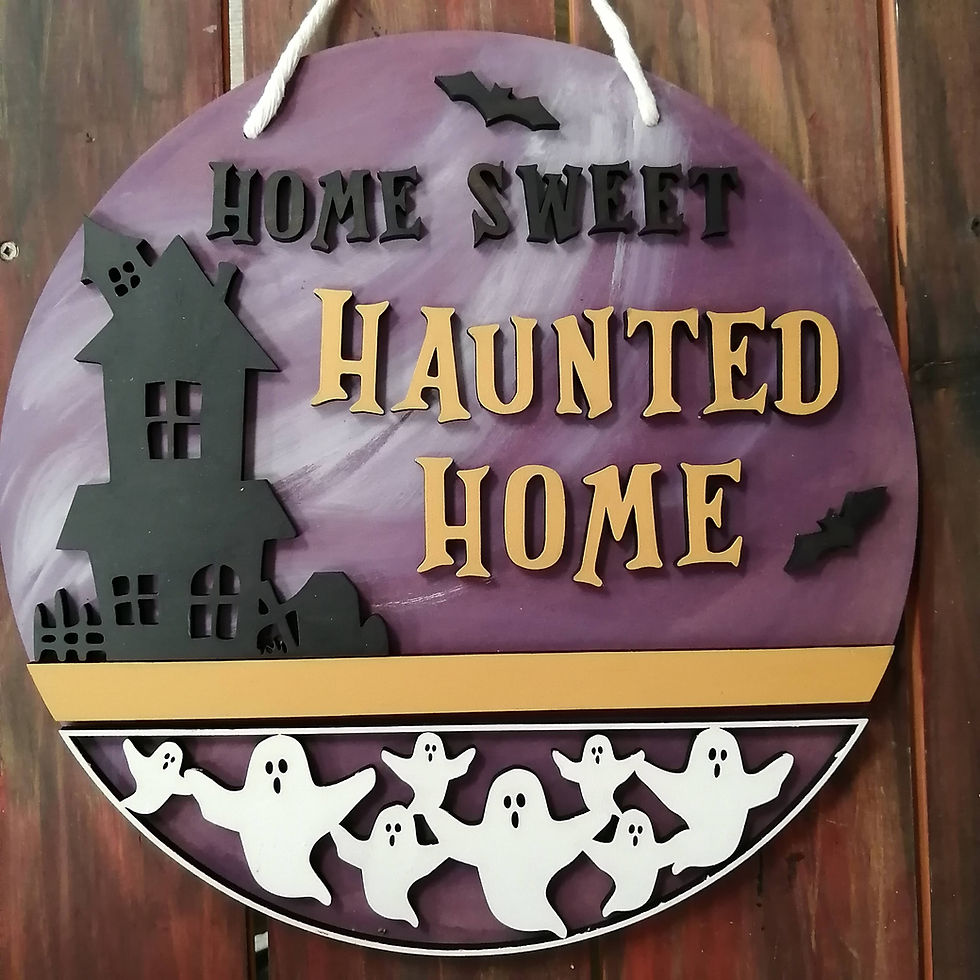 Thumbnail: 3D  DIY Sign Project "Haunted home"  15.5" round