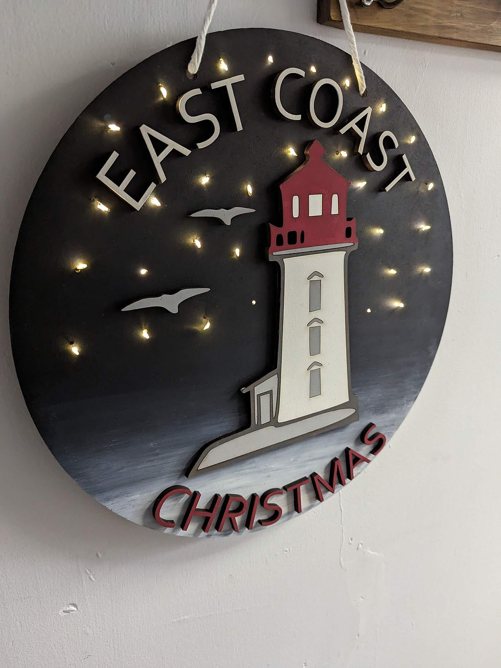 Thumbnail: 3D Lighted  DIY Sign Project "East Coast Christmas"  18" round
