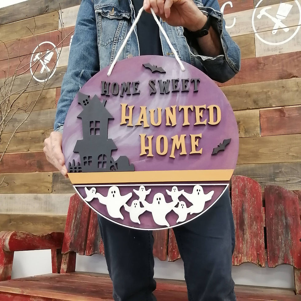 Thumbnail: 3D  DIY Sign Project "Haunted home"  15.5" round