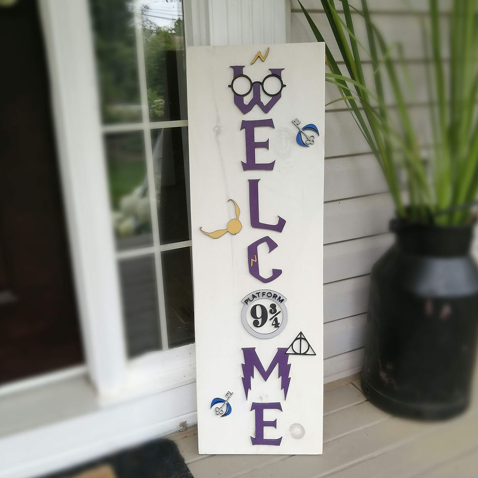 3D  DIY Porch Sign Project "welcome - wizard theme"  11x36