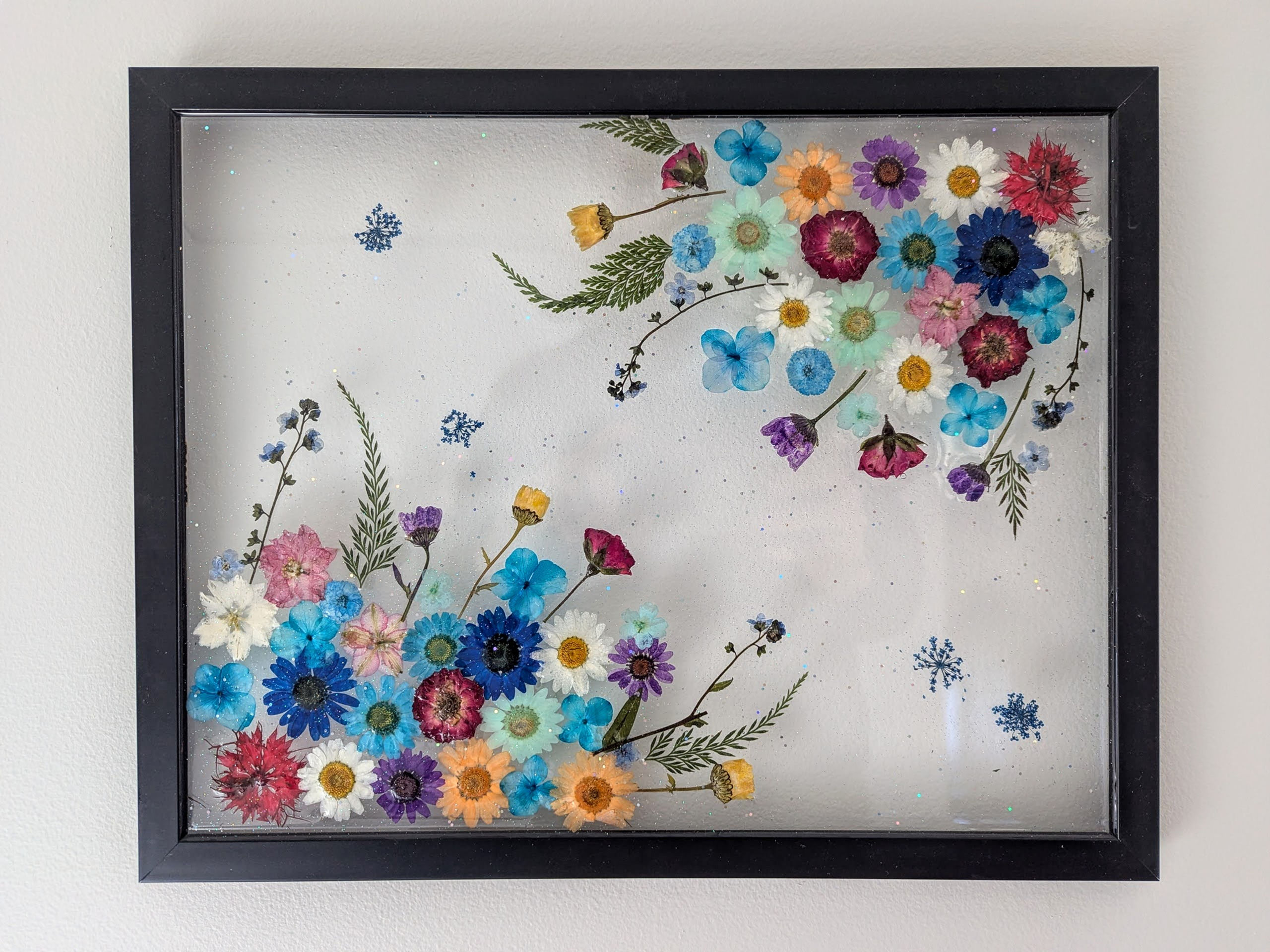 June 11th , 2026 600pm-730pm Framed Flowers+ Resin Pour Black frame