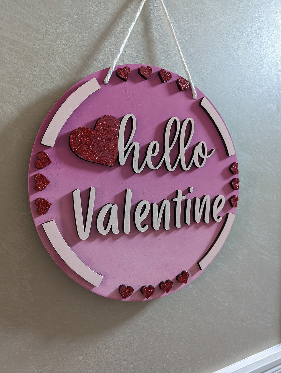 Thumbnail: 3D  DIY Sign Project 15.5" round "Hello Valentine" DIY