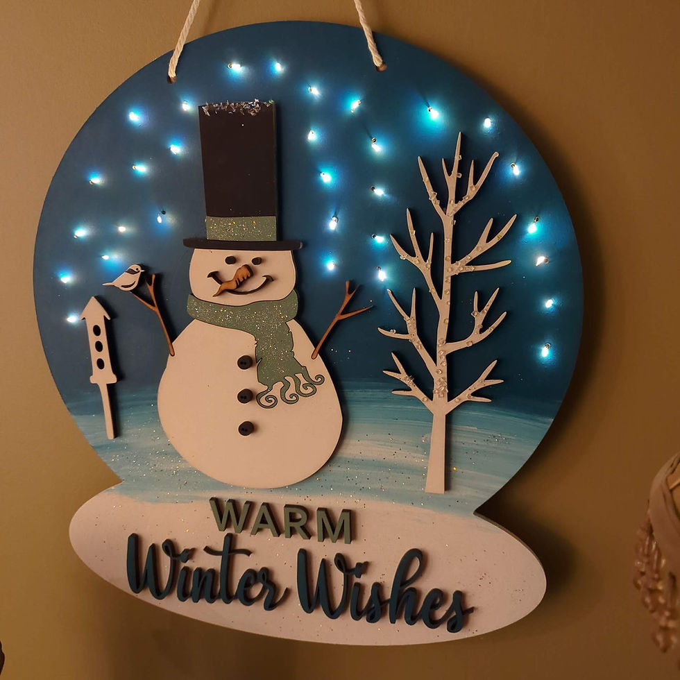 Thumbnail: 3D Lighted  DIY Sign Project "Warm Winter Wishes"  18x21 Globe