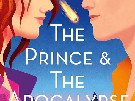 Girl and boy looking at each other with a comet in the background