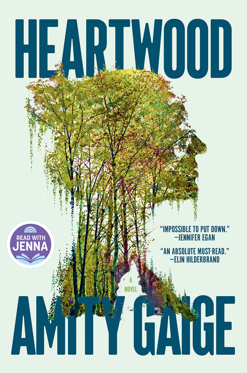 Trees and foliage in the shape of a woman’s head