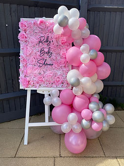 Easel, Pink Roses & Hydrangea Frame with Personalised Acrylic