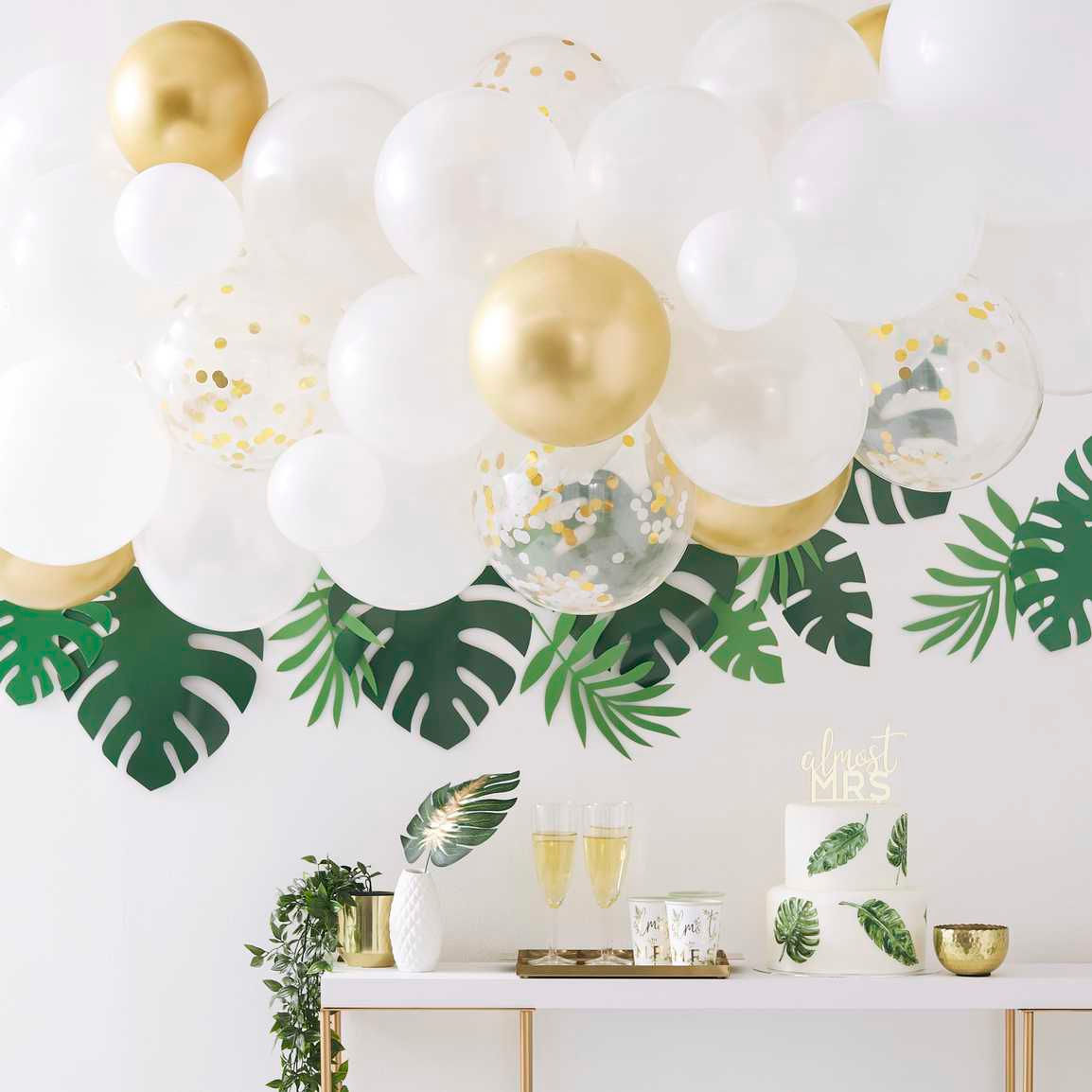 Gold Chrome Balloon Arch - 55 Balloons