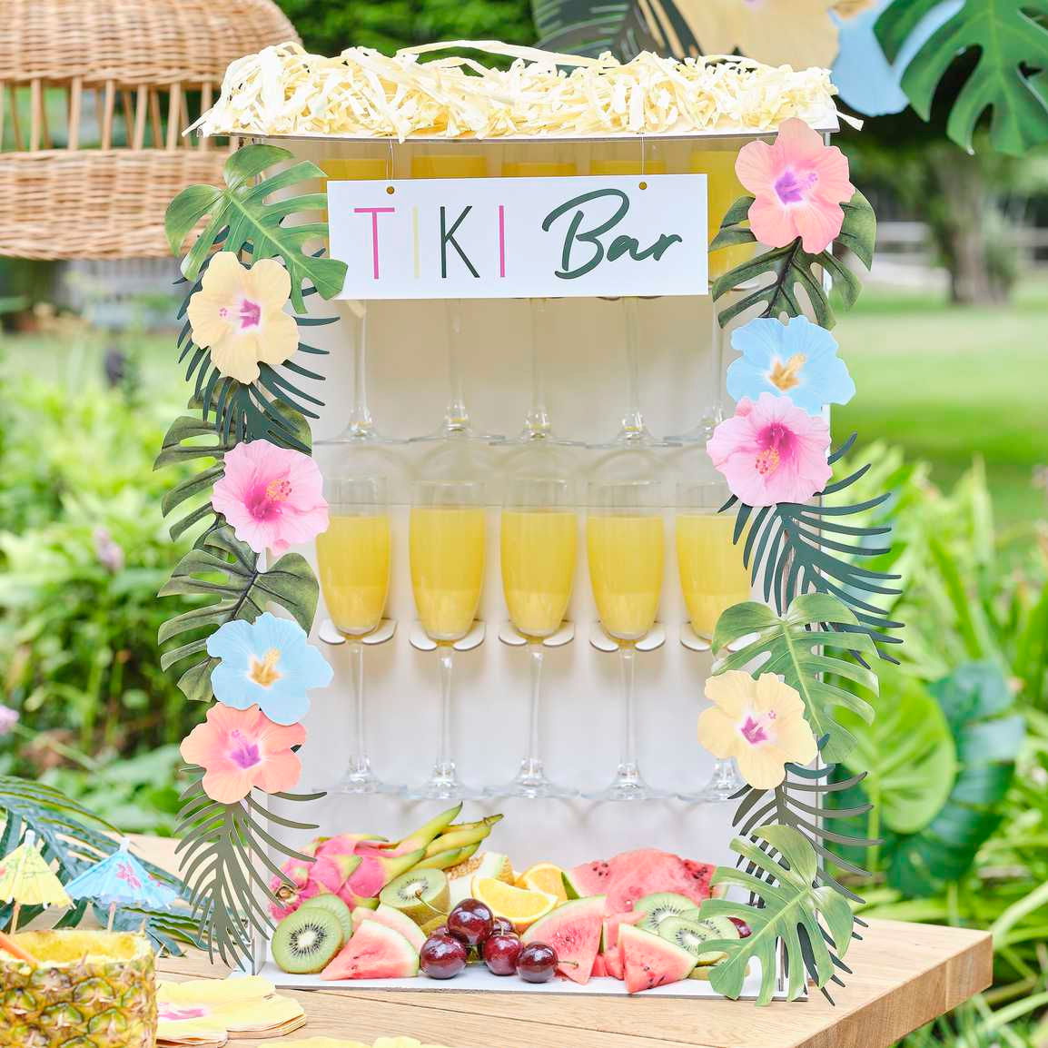Hawaiian Tiki Bar Drinks Stand with Grazing Board