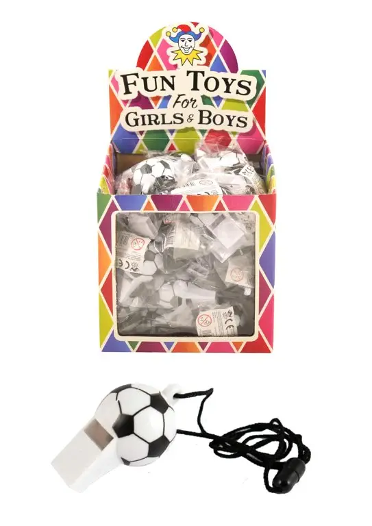 Football Soccer Themed Whistle with Neck Cord - Sport Referee Wrist