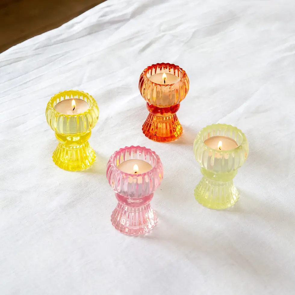 Small Glass Candle Holder Set - 1pc