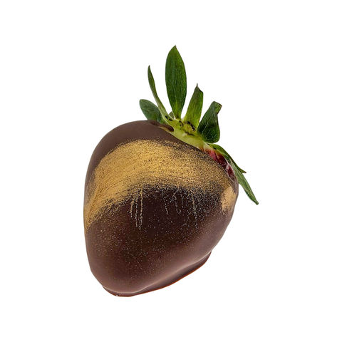 fraise enrobée de chocolat au lait avec gold casablanca