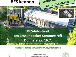 BES-Infostand am 16.07.2026 beim Leutenbacher Sommertreff