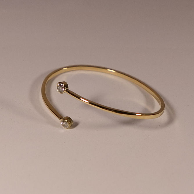 Miniature : Bracelet Jonc, or et diamants