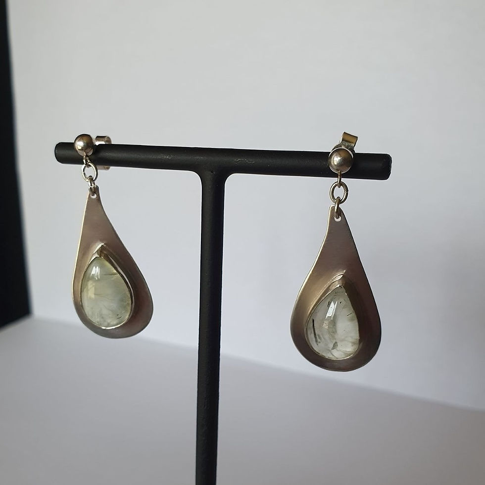 Miniature : Boucles d'oreilles argent et Phrénite