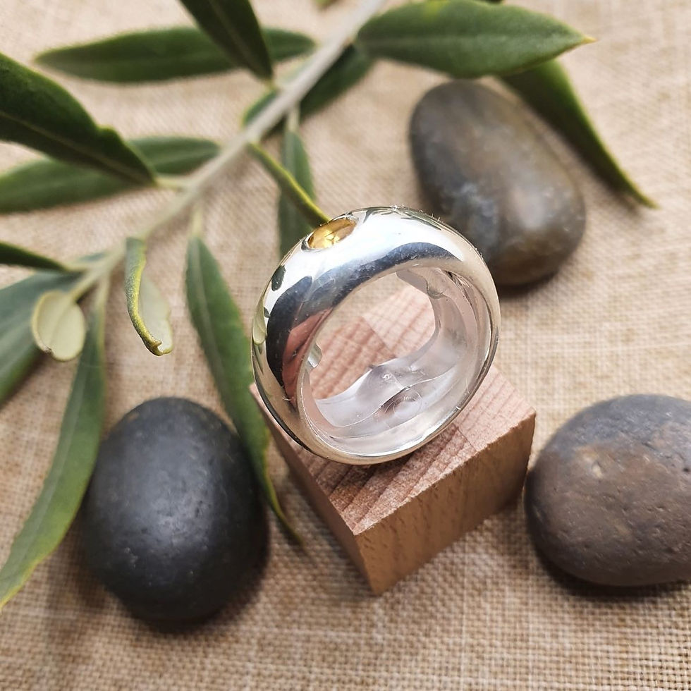 Miniature : Jonc massif argent et citrine