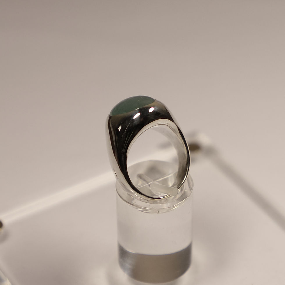 Miniature : Chevalière homme ou femme argent et aigue marine