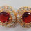 Thumbnail: 22ct Gold Plated Stud/Dangling Stud Earrings