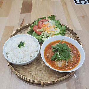 Cơm xíu mại - Steam rice with meatballs