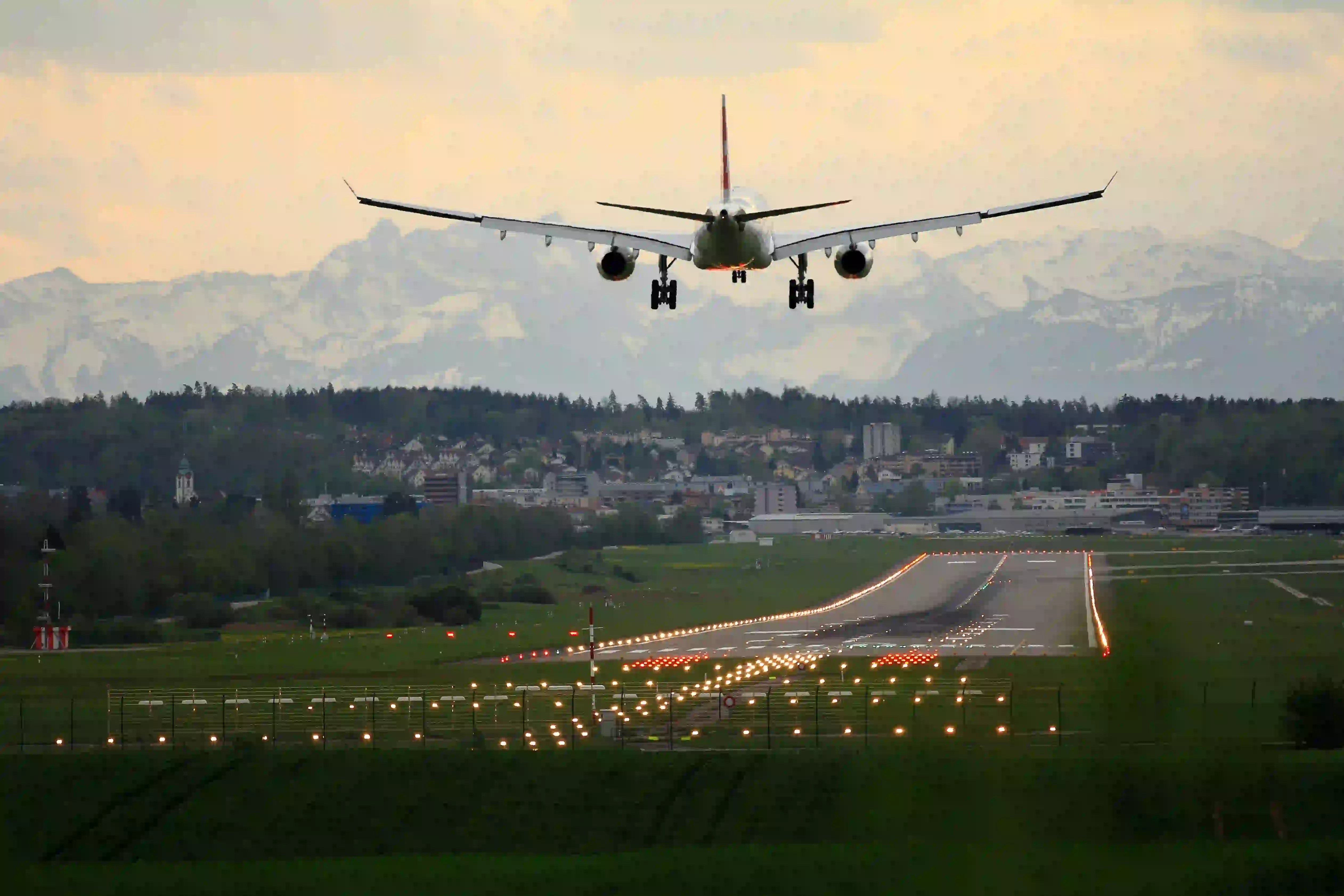 Airplane Landing on Runway