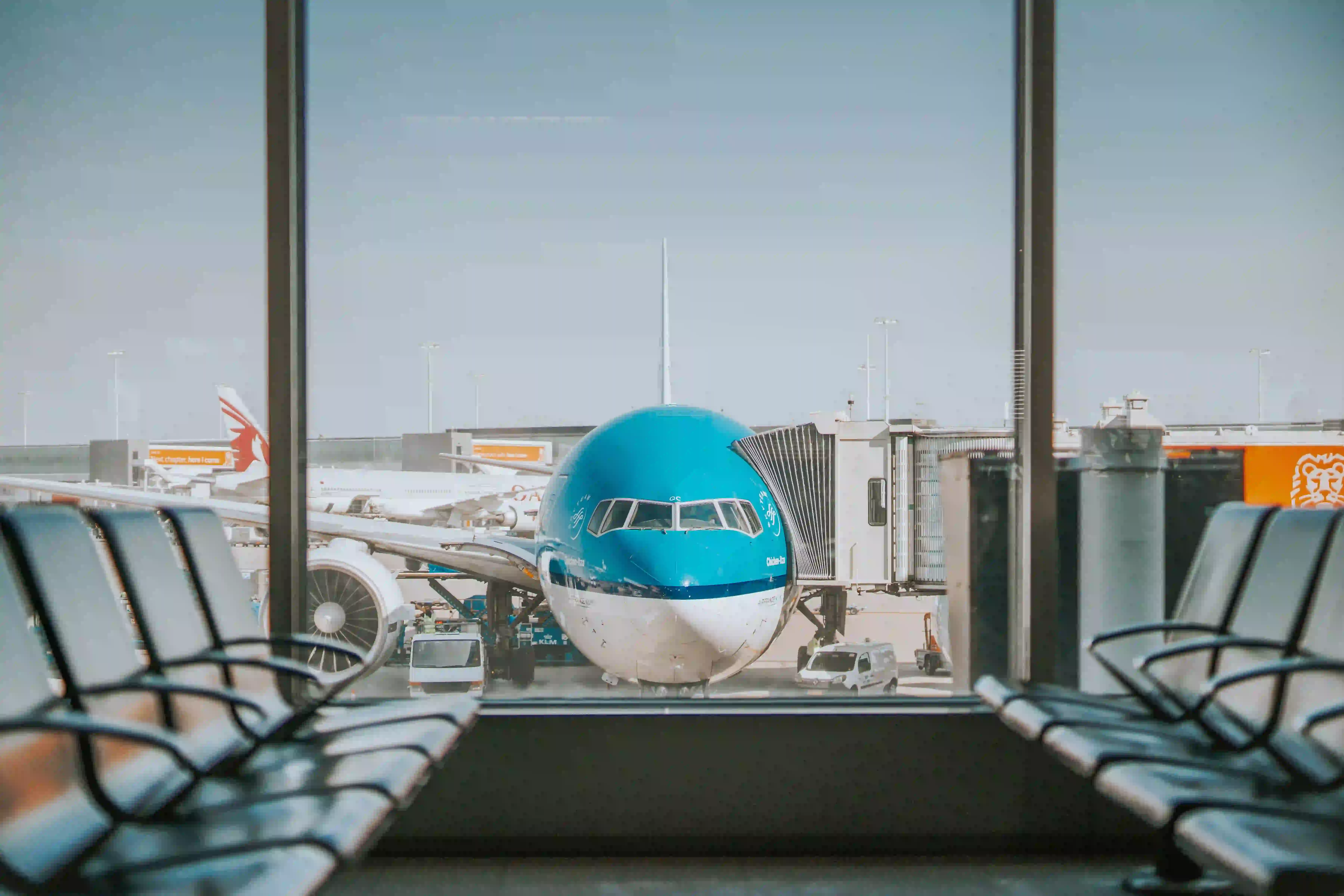 Closeup of Airplane in Airport