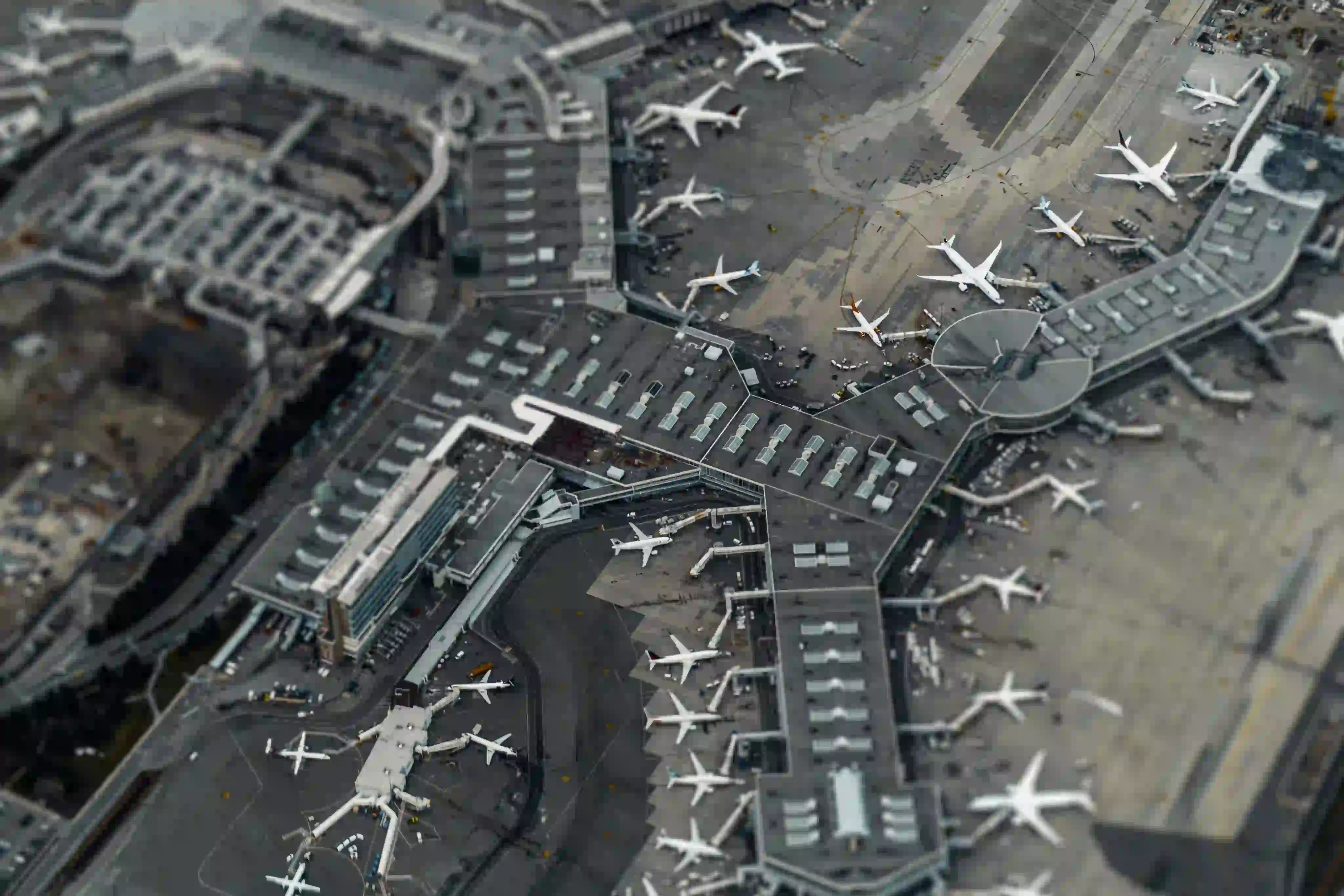 Skyview of Busy Airport