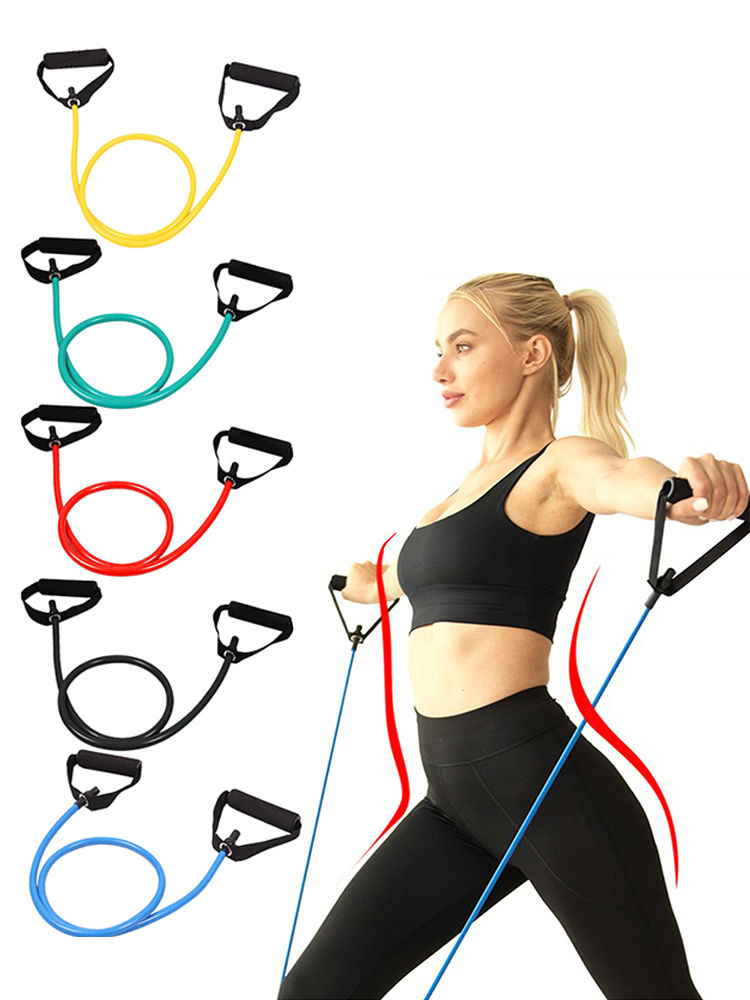 Miniatura: Exercise Cord with Handles Elastic Workout Bands Stretch Bands Legs Ankle Straps