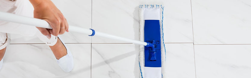 cleaning the floor