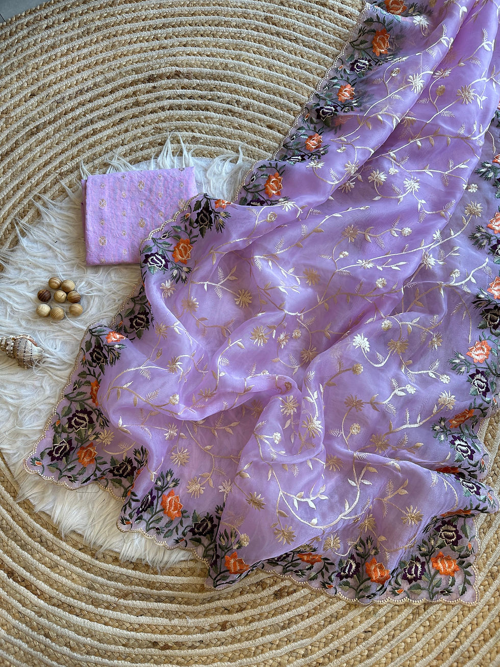 Thumbnail: Soft Refined Organza Silk Saree