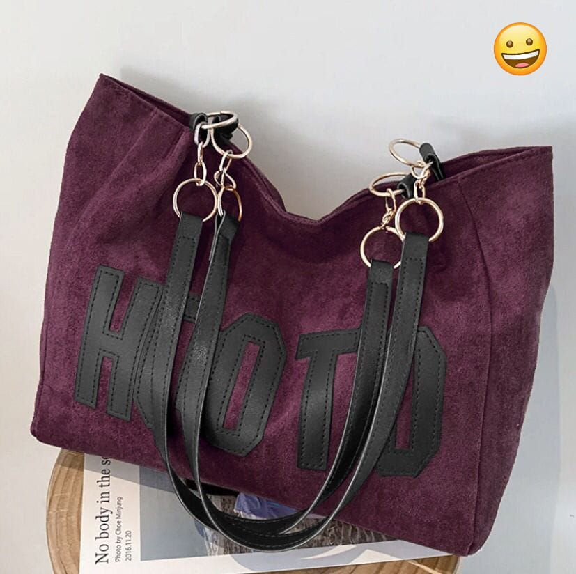 Thumbnail: HOOTO Stylish Suede Material Tote Bag
