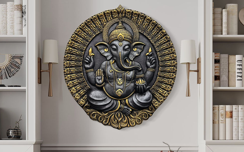 Thumbnail: Round Ganesh wall hanging
