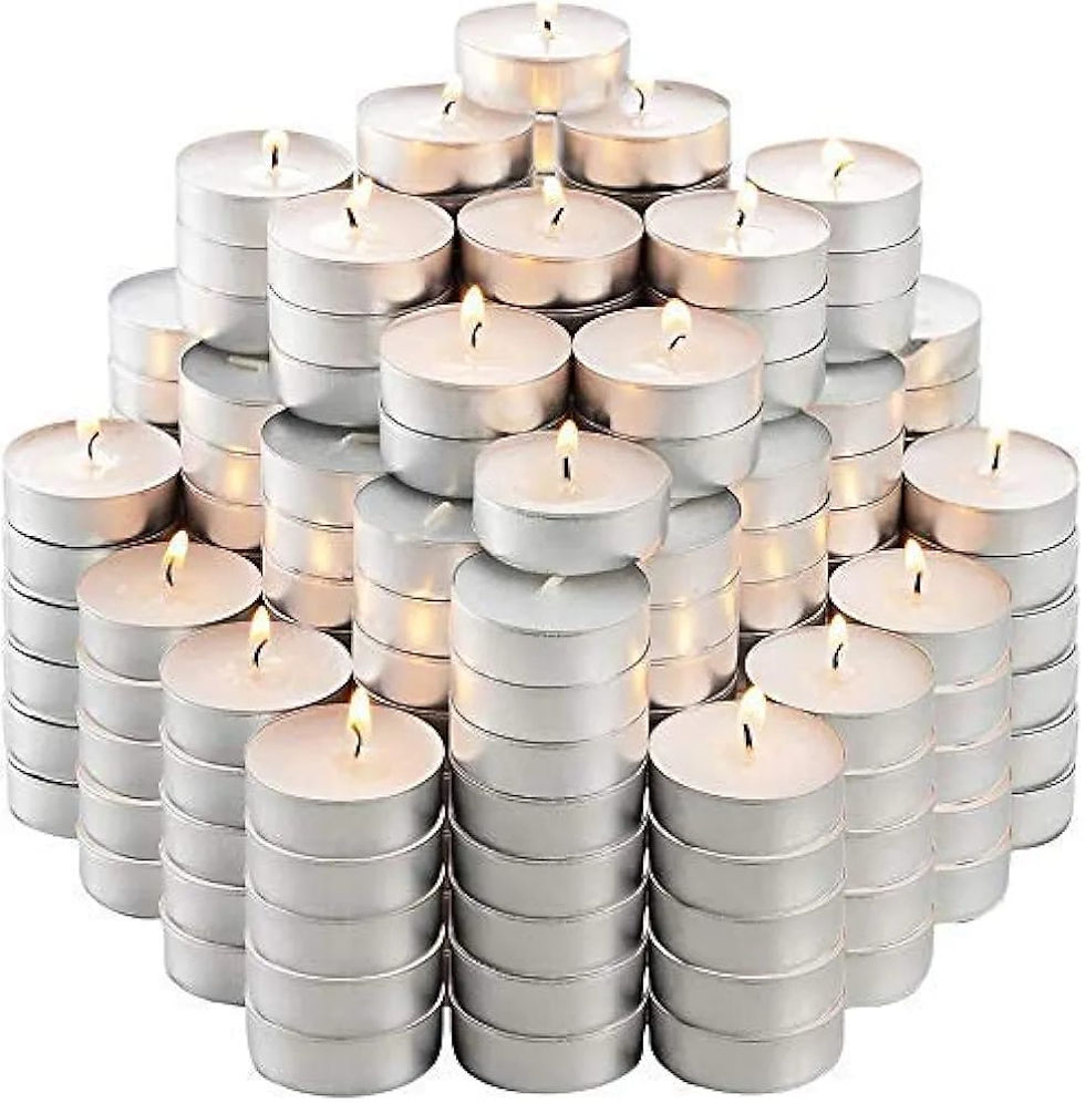 Thumbnail: Big size White Wax Tealight Candles Set